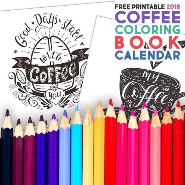 DIY Calendars - Coffee Coloring Book Calendar - Homemade Calender Ideas That Make Great Cheap Gifts for Christmas - Desk, Wall and Glass Dry Erase Organizing Calendar Projects With Step by Step Tutorials - Paint, Stamp, Magnetic, Family Planner and Organizer #diycalendar #diyideas #crafts #calendars #organizing #diygifts #calendars #diyideas