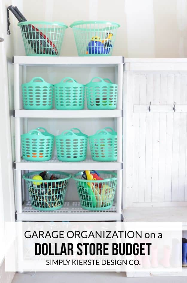 Dollar Store Organizing Ideas - Garage Organization On A Dollar Store Budget - Easy Organization Projects from Dollar Tree and Dollar Stores - Quick Closet Makeovers, Pantry Storage, Shoe Box Projects, Tension Rods, Car and Household Cleaning - Hacks and Tips for Organizing on a Budget - Cheap Idea for Reducing Clutter around the House, in the Kitchen and Bedroom http://diyjoy.com/dollar-store-organizing-ideas