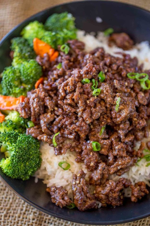 Best Recipes With Ground Beef - Ground Mongolian Beef - Easy Dinners and Ground Beef Recipe Ideas - Quick Lunch Salads, Casseroles, Tacos, One Skillet Meals - Healthy Crockpot Foods With Hamburger Meat - Mexican Casserole, Instant Pot Carne Molida, Low Carb and Keto Diet - Rice, Pasta, Potatoes and Crescent Rolls 