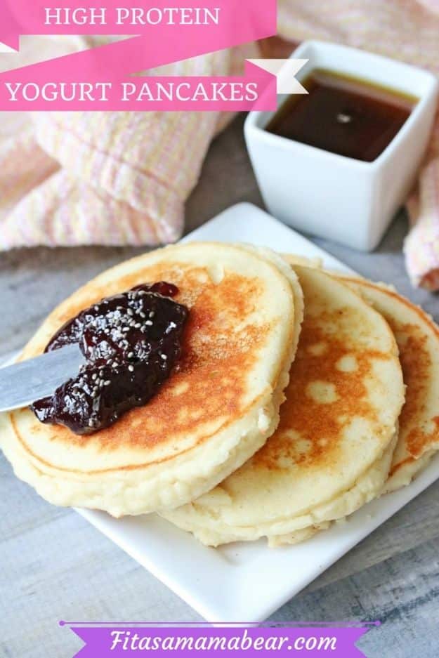 Best Pancake Recipes -High Protein Yogurt Pancakes - Homemade Pancakes With Banana, Berries, Fruit and Maple Syrup - How To Make Pancake Mix at Home - Gluten Free, Low Fat and Healthy Recipes - Breakfast and Brunch Recipe Ideas - Silver Dollar, Buttermilk, Make Ahead and Quick Versions With Strawberries and Blueberries #pancakes #pancakerecipes #recipeideas #breakfast #breakfastrecipes http://diyjoy.com/pancake-recipes