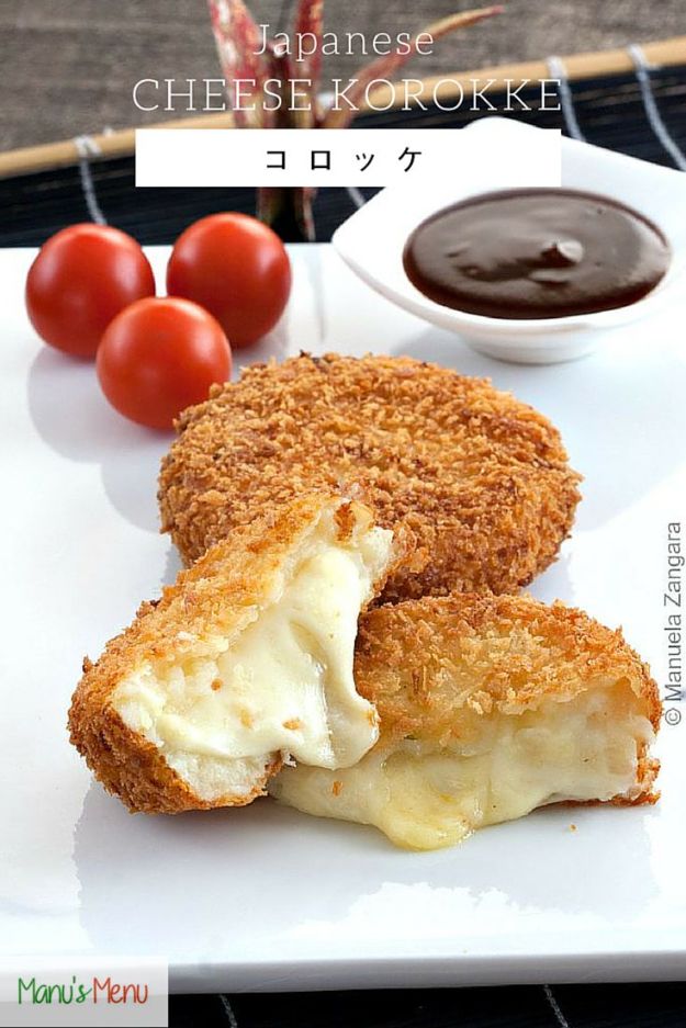 Best Recipes for the Cheese Lover - Japanese Korokke - Easy Recipe Ideas With Cheese - Homemade Appetizers, Dips, Dinners, Snacks, Pasta Dishes, Healthy Lunches and Soups Made With Your Favorite Cheeses - Ricotta, Cheddar, Swiss, Parmesan, Goat Chevre, Mozzarella and Feta Ideas - Grilled, Healthy, Vegan and Vegetarian #cheeserecipes #recipes #recipeideas #cheese #cheeserecipe 