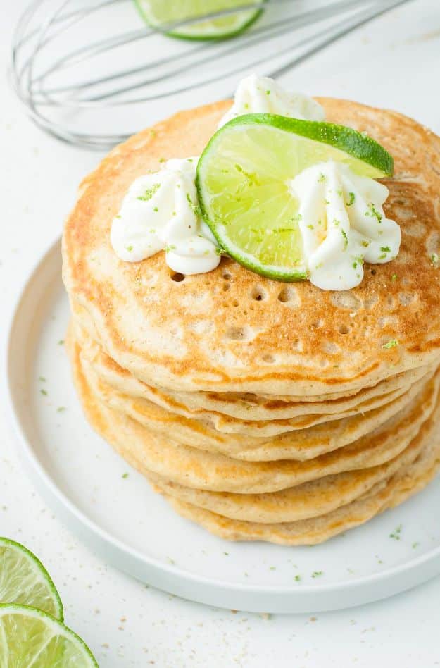 Best Pancake Recipes - Key Lime Pancakes - Homemade Pancakes With Banana, Berries, Fruit and Maple Syrup - How To Make Pancake Mix at Home - Gluten Free, Low Fat and Healthy Recipes - Breakfast and Brunch Recipe Ideas - Silver Dollar, Buttermilk, Make Ahead and Quick Versions With Strawberries and Blueberries #pancakes #pancakerecipes #recipeideas #breakfast #breakfastrecipes http://diyjoy.com/pancake-recipes