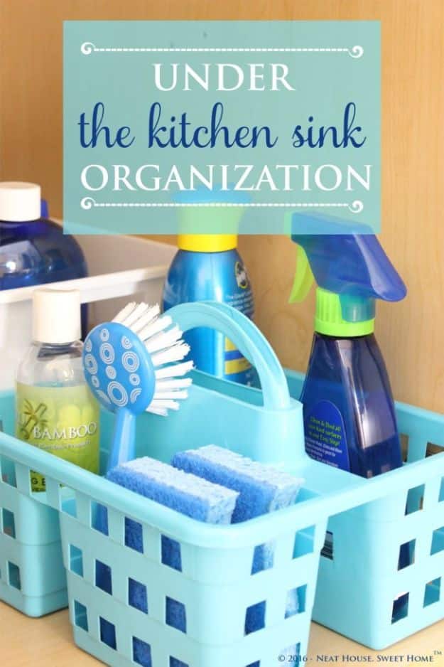 Dollar Store Organizing Ideas - Kitchen Sink Organization - Easy Organization Projects from Dollar Tree and Dollar Stores - Quick Closet Makeovers, Pantry Storage, Shoe Box Projects, Tension Rods, Car and Household Cleaning - Hacks and Tips for Organizing on a Budget - Cheap Idea for Reducing Clutter around the House, in the Kitchen and Bedroom http://diyjoy.com/dollar-store-organizing-ideas
