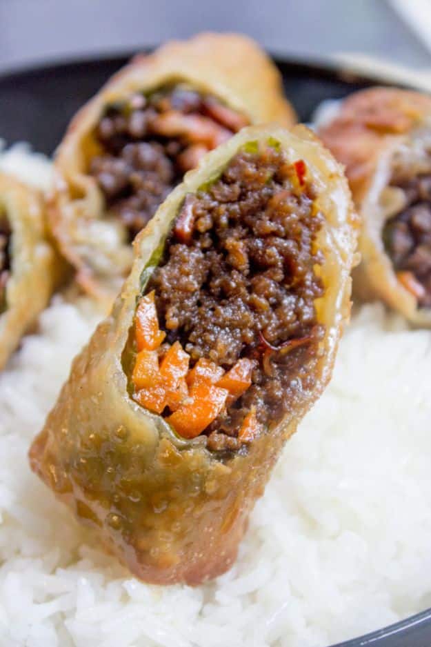 Best Recipes With Ground Beef - Korean Ground Beef Egg Rolls - Easy Dinners and Ground Beef Recipe Ideas - Quick Lunch Salads, Casseroles, Tacos, One Skillet Meals - Healthy Crockpot Foods With Hamburger Meat - Mexican Casserole, Instant Pot Carne Molida, Low Carb and Keto Diet - Rice, Pasta, Potatoes and Crescent Rolls 