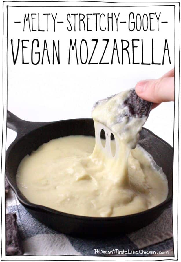 Best Recipes for the Cheese Lover - Melty Stretchy Gooey Vegan Mozzarella - Easy Recipe Ideas With Cheese - Homemade Appetizers, Dips, Dinners, Snacks, Pasta Dishes, Healthy Lunches and Soups Made With Your Favorite Cheeses - Ricotta, Cheddar, Swiss, Parmesan, Goat Chevre, Mozzarella and Feta Ideas - Grilled, Healthy, Vegan and Vegetarian #cheeserecipes #recipes #recipeideas #cheese #cheeserecipe 