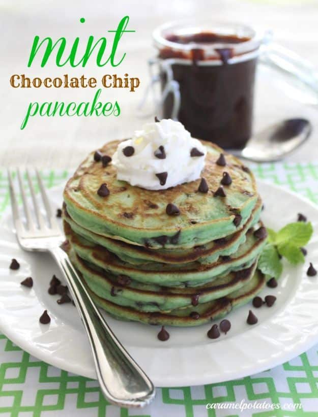 Best Pancake Recipes - Mint Chocolate Chip Pancakes - Homemade Pancakes With Banana, Berries, Fruit and Maple Syrup - How To Make Pancake Mix at Home - Gluten Free, Low Fat and Healthy Recipes - Breakfast and Brunch Recipe Ideas - Silver Dollar, Buttermilk, Make Ahead and Quick Versions With Strawberries and Blueberries #pancakes #pancakerecipes #recipeideas #breakfast #breakfastrecipes http://diyjoy.com/pancake-recipes