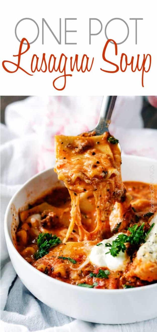 Best Recipes With Ground Beef - One Pot Lasagna Soup - Easy Dinners and Ground Beef Recipe Ideas - Quick Lunch Salads, Casseroles, Tacos, One Skillet Meals - Healthy Crockpot Foods With Hamburger Meat - Mexican Casserole, Instant Pot Carne Molida, Low Carb and Keto Diet - Rice, Pasta, Potatoes and Crescent Rolls 