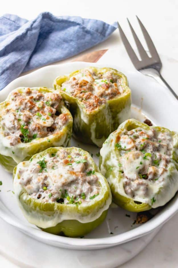 Best Recipes With Ground Beef - Philly Cheesesteak Stuffed Peppers - Easy Dinners and Ground Beef Recipe Ideas - Quick Lunch Salads, Casseroles, Tacos, One Skillet Meals - Healthy Crockpot Foods With Hamburger Meat - Mexican Casserole, Instant Pot Carne Molida, Low Carb and Keto Diet - Rice, Pasta, Potatoes and Crescent Rolls 