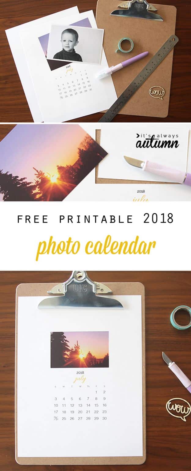 DIY Calendars - Photo Calendar - Homemade Calender Ideas That Make Great Cheap Gifts for Christmas - Desk, Wall and Glass Dry Erase Organizing Calendar Projects With Step by Step Tutorials - Paint, Stamp, Magnetic, Family Planner and Organizer #diycalendar #diyideas #crafts #calendars #organizing #diygifts #calendars #diyideas
