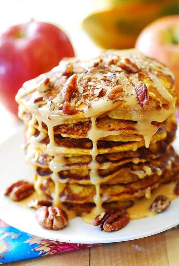 Best Pancake Recipes - Pumpkin Pancakes With Caramel Pecan Sauce - Homemade Pancakes With Banana, Berries, Fruit and Maple Syrup - How To Make Pancake Mix at Home - Gluten Free, Low Fat and Healthy Recipes - Breakfast and Brunch Recipe Ideas - Silver Dollar, Buttermilk, Make Ahead and Quick Versions With Strawberries and Blueberries #pancakes #pancakerecipes #recipeideas #breakfast #breakfastrecipes http://diyjoy.com/pancake-recipes