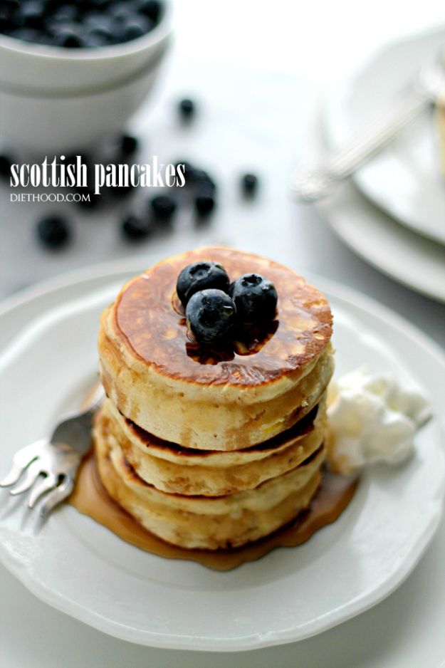 Best Pancake Recipes - Scottish Pancakes - Homemade Pancakes With Banana, Berries, Fruit and Maple Syrup - How To Make Pancake Mix at Home - Gluten Free, Low Fat and Healthy Recipes - Breakfast and Brunch Recipe Ideas - Silver Dollar, Buttermilk, Make Ahead and Quick Versions With Strawberries and Blueberries #pancakes #pancakerecipes #recipeideas #breakfast #breakfastrecipes http://diyjoy.com/pancake-recipes