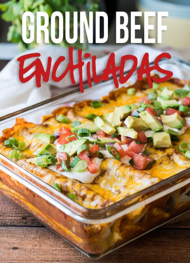 Best Recipes With Ground Beef - Super Easy Ground Beef Enchiladas - Easy Dinners and Ground Beef Recipe Ideas - Quick Lunch Salads, Casseroles, Tacos, One Skillet Meals - Healthy Crockpot Foods With Hamburger Meat - Mexican Casserole, Instant Pot Carne Molida, Low Carb and Keto Diet - Rice, Pasta, Potatoes and Crescent Rolls 