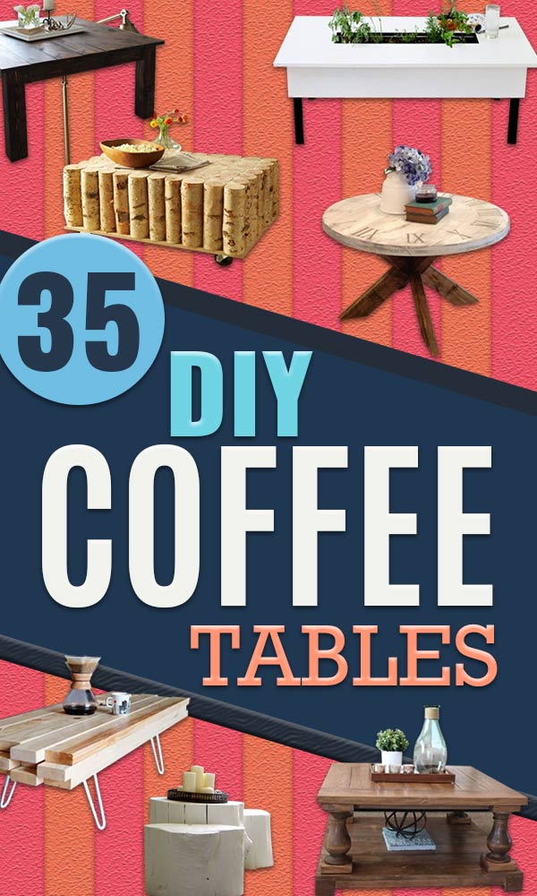 DIY Coffee Tables - Easy Do It Yourself Furniture Ideas for The Living Room Table - Cool Projects for Making a Coffee Table With Crates, Boxes, Stone, Industrial Pipe, Tile, Pallets, Old Doors, Windows and Repurposed Wood Planks - Rustic Farmhouse Home Decor, Modern Decorating Ideas, Simply Shabby Chic and All White Looks for Minimalist Interiors #coffeetables #diy #homedecor #diyhomedecor http://diyjoy.com/diy-coffee-table-ideas