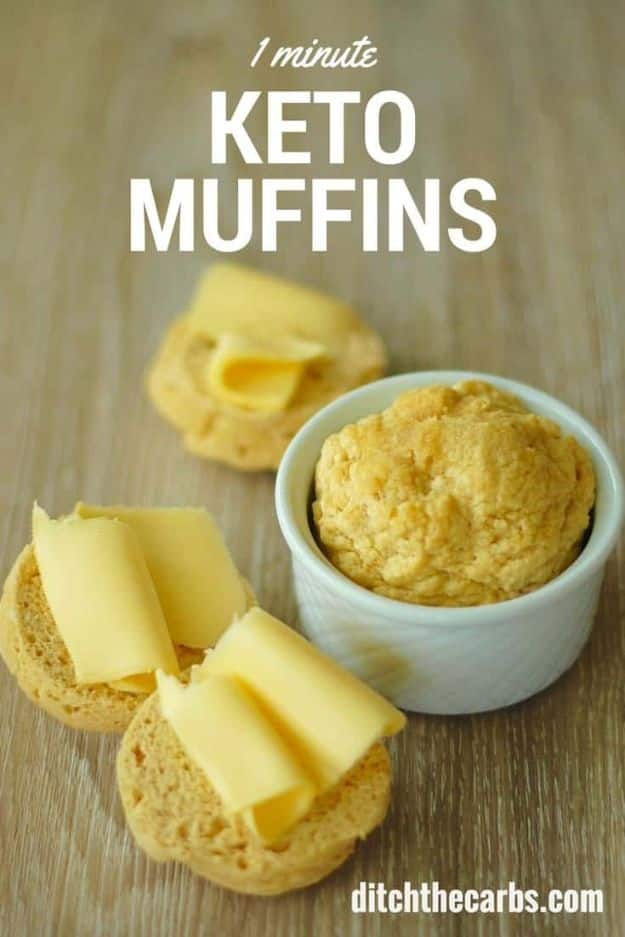 Keto Breakfast Recipes - 1-Minute Keto Muffins - Low Carb Breakfasts and Morning Meals for the Ketogenic Diet - Low Carbohydrate Foods on the Go - Easy Crockpot Recipes and Casserole - Muffins and Pancakes, Shake and Smoothie, Ideas With No Eggs #keto