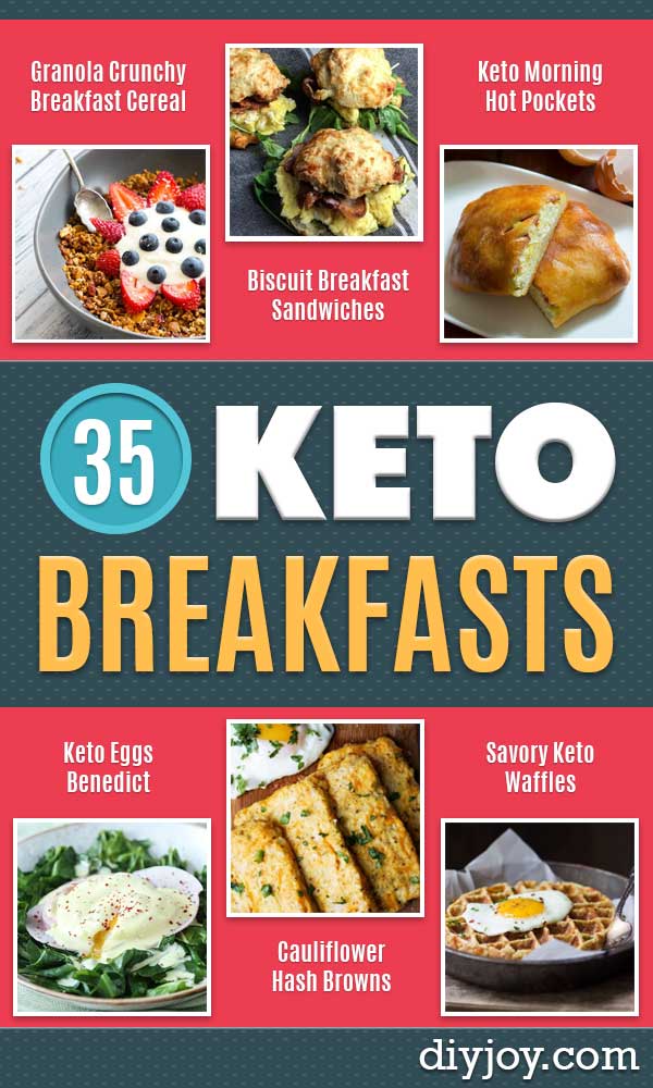 Keto Breakfast Recipes - Low Carb Breakfasts and Morning Meals for the Ketogenic Diet - Low Carbohydrate Foods on the Go - Easy Crockpot Recipes and Casserole - Muffins and Pancakes, Shake and Smoothie, Ideas With No Eggs #keto #ketorecipes