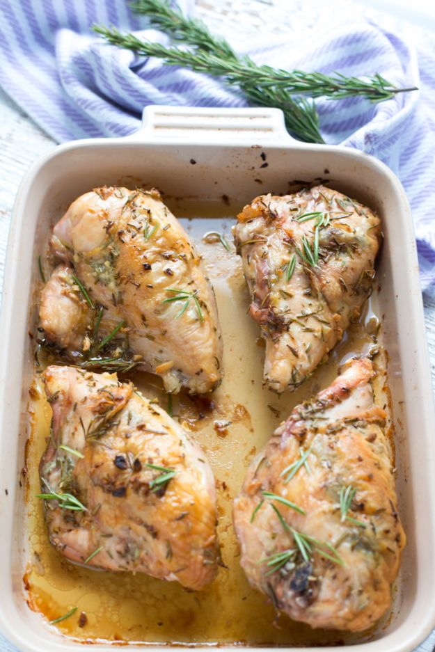 Chicken Breast Recipes - 5-Ingredient Garlic Rosemary Roasted Chicken Breasts - Healthy, Easy Chicken Recipes for Dinner, Lunch, Parties and Quick Weeknight Meals - Boneless Chicken Breast Casserole Recipes, Oven Baked Ideas, Crockpot Chicken Breasts, Marinades for Grilled Foods, Salads, Shredded Chicken Tacos, Creamy Pasta, Keto and Low Carb, Mexican, Asian and Italian Food #chicken #recipes #healthy
