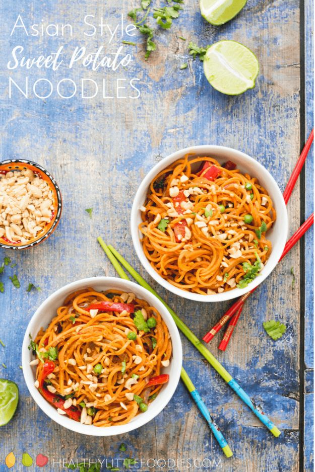 Veggie Noodle Recipes - Asian Style Sweet Potato Noodles - How to Cook With Veggie Noodles - Healthy Pasta Recipe Ideas - How to Make Veggie Noodles With Carrots and Zucchini - Vegan, Vegetarian , Keto and Low Carb Dishes for Your Diet - Meatballs, Chicken, Cheese, Asian Stir Fry, Salad and Raw Preparations #veggienoodles #recipes #keto #lowcarb #ketorecipes #veggies #healthyrecipes #veganrecipes 