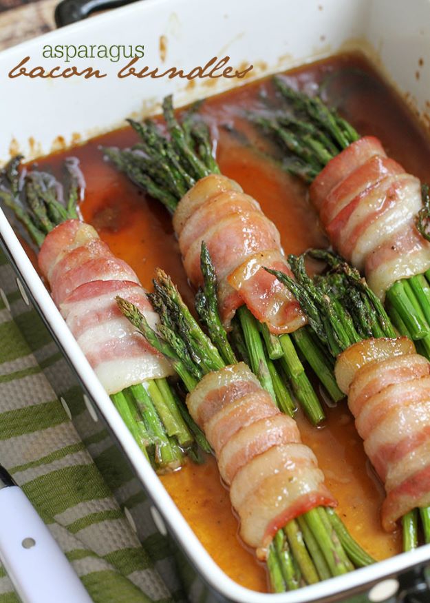 Asparagus Recipes - Asparagus Bacon Bundles - DIY Asparagus Recipe Ideas for Homemade Soups, Sides and Salads - Easy Tutorials for Roasted, Sauteed, Steamed, Baked, Grilled and Pureed Asparagus - Party Foods, Quick Dinners, Dishes With Cheese, Vegetarian and Vegan Options - Healthy Recipes With Step by Step Instructions 
