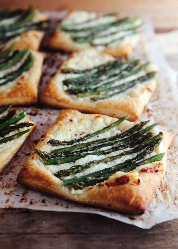 Asparagus Recipes - Asparagus Ricotta Tarts with Honey Lemon Sauce - DIY Asparagus Recipe Ideas for Homemade Soups, Sides and Salads - Easy Tutorials for Roasted, Sauteed, Steamed, Baked, Grilled and Pureed Asparagus - Party Foods, Quick Dinners, Dishes With Cheese, Vegetarian and Vegan Options - Healthy Recipes With Step by Step Instructions 