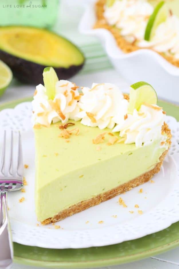 Avocado Recipes - Avocado Key Lime Pie - Quick Avocado Toast, Eggs, Keto Guacamole, Dips, Salads, Healthy Lunches, Breakfast, Dessert and Dinners - Party Foods, Soups, Low Carb Salad Dressings and Smoothie #avocado #recipes