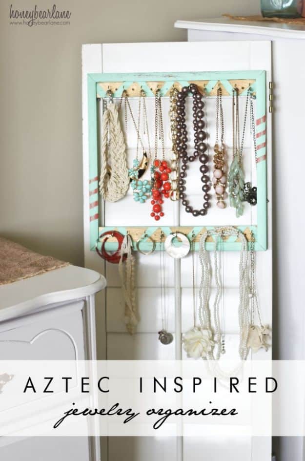 Organizing Ideas for Your Life - Aztec Inspired Jewelry Organizer - Easy Crafts and Cool Ideas for Getting Organized - Best Ways to Get Organized - Things to Make for Being More Efficient and Productive - DIY Storage, Shelving, Calendars, Planning #organizing