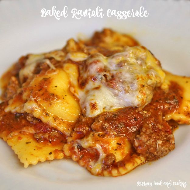 Best Casserole Recipes - Baked Ravioli Casserole - Healthy One Pan Meals Made With Chicken, Hamburger, Potato, Pasta Noodles and Vegetable - Quick Casseroles Kids Like - Breakfast, Lunch and Dinner Options - Mexican, Italian and Homestyle Favorites - Party Foods for A Crowd and Potluck Dishes #recipes #casseroles