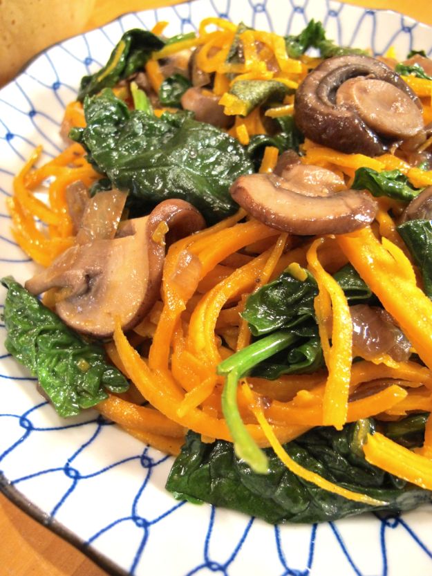 Veggie Noodle Recipes - Butternut Squash Noodles with Spinach and Mushrooms - How to Cook With Veggie Noodles - Healthy Pasta Recipe Ideas - How to Make Veggie Noodles With Carrots and Zucchini - Vegan, Vegetarian , Keto and Low Carb Dishes for Your Diet - Meatballs, Chicken, Cheese, Asian Stir Fry, Salad and Raw Preparations #veggienoodles #recipes #keto #lowcarb #ketorecipes #veggies #healthyrecipes #veganrecipes 