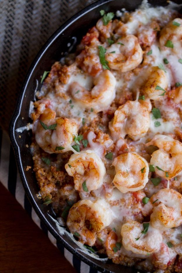 Best Casserole Recipes - Cajun Shrimp And Quinoa Casserole - Healthy One Pan Meals Made With Chicken, Hamburger, Potato, Pasta Noodles and Vegetable - Quick Casseroles Kids Like - Breakfast, Lunch and Dinner Options - Mexican, Italian and Homestyle Favorites - Party Foods for A Crowd and Potluck Dishes #recipes #casseroles