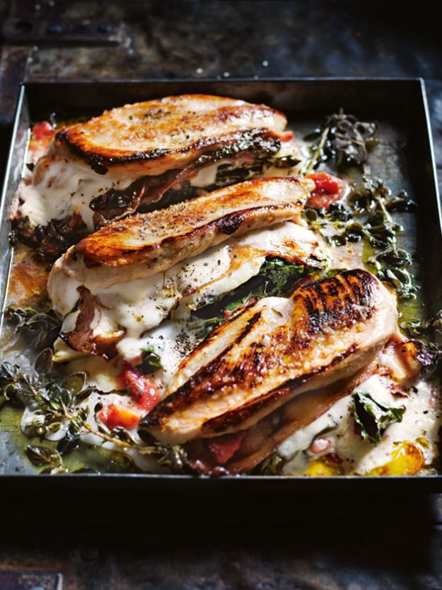 Chicken Breast Recipes - Chicken Breasts Filled With Silverbeet, Stracchino and Pancetta - Healthy, Easy Chicken Recipes for Dinner, Lunch, Parties and Quick Weeknight Meals - Boneless Chicken Breast Casserole Recipes, Oven Baked Ideas, Crockpot Chicken Breasts, Marinades for Grilled Foods, Salads, Shredded Chicken Tacos, Creamy Pasta, Keto and Low Carb, Mexican, Asian and Italian Food #chicken #recipes #healthy