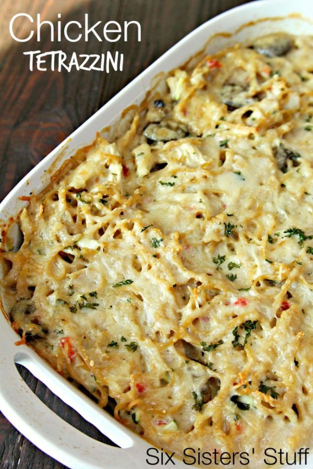 Best Casserole Recipes - Chicken Tetrazzini Casserole - Healthy One Pan Meals Made With Chicken, Hamburger, Potato, Pasta Noodles and Vegetable - Quick Casseroles Kids Like - Breakfast, Lunch and Dinner Options - Mexican, Italian and Homestyle Favorites - Party Foods for A Crowd and Potluck Dishes #recipes #casseroles