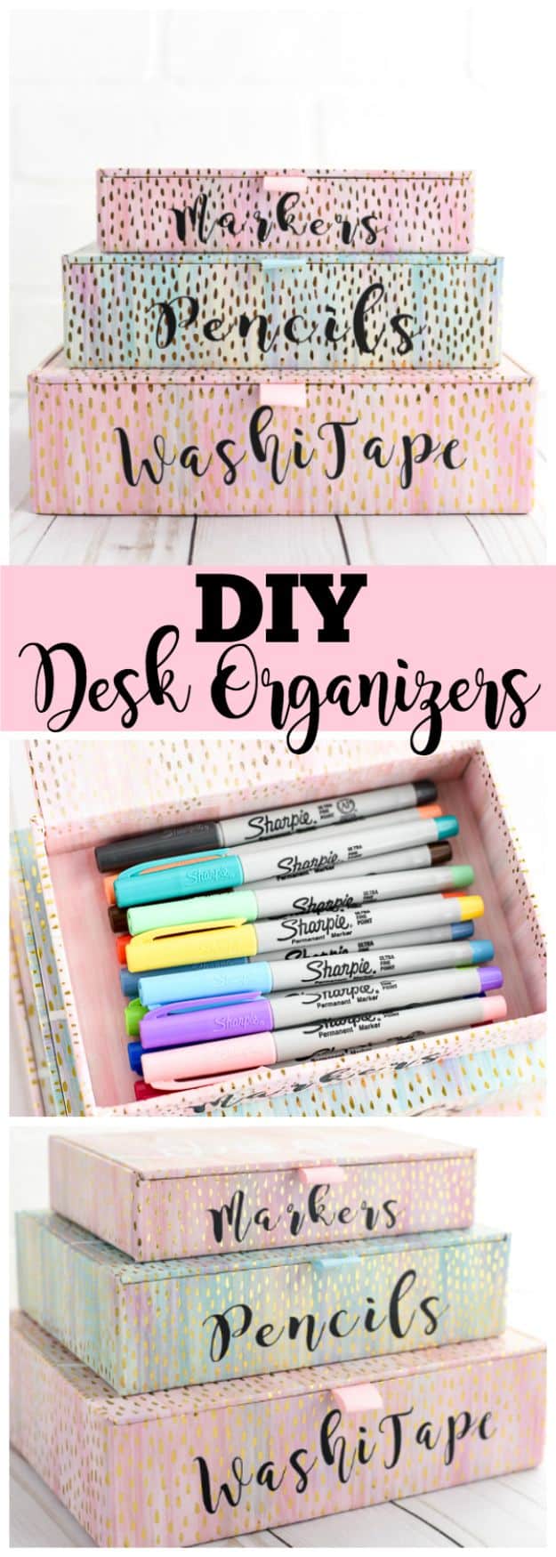 Organizing Ideas for Your Life - DIY Desk Organizers - Easy Crafts and Cool Ideas for Getting Organized - Best Ways to Get Organized - Things to Make for Being More Efficient and Productive - DIY Storage, Shelving, Calendars, Planning #organizing
