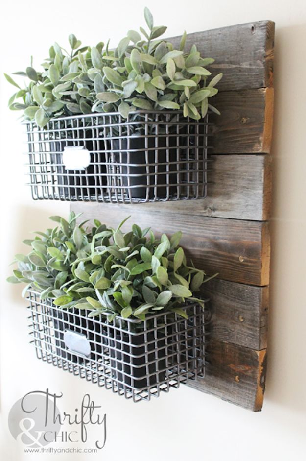 DIY Home Decor On A Budget - DIY Farmhouse Style Hanging Wire Baskets - Cheap Home Decorations to Make From The Dollar Store and Dollar Tree - Inexpensive Budget Friendly Wall Art, Furniture, Table Accents, Rugs, Pillows, Bedding and Chairs - Candles, Crafts To Make for Your Bedroom, Pretty Signs and Art, Linens, Storage and Organizing Ideas for Apartments #diydecor #decoratingideas #cheaphomedecor