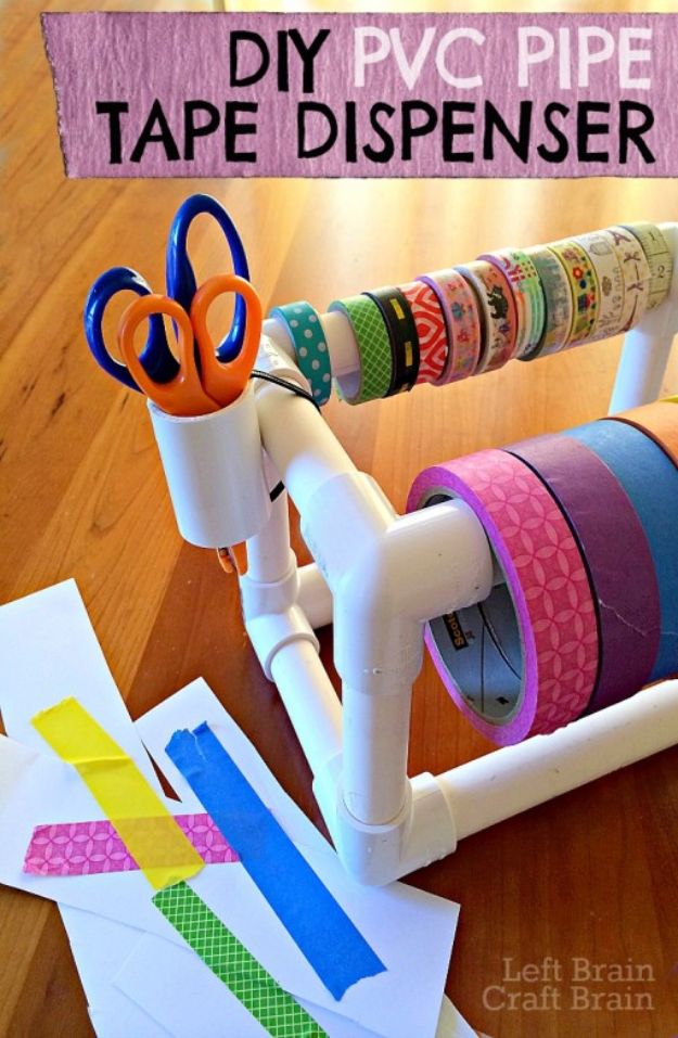 Organizing Ideas for Your Life - DIY PVC Pipe Tape Dispenser - Easy Crafts and Cool Ideas for Getting Organized - Best Ways to Get Organized - Things to Make for Being More Efficient and Productive - DIY Storage, Shelving, Calendars, Planning #organizing