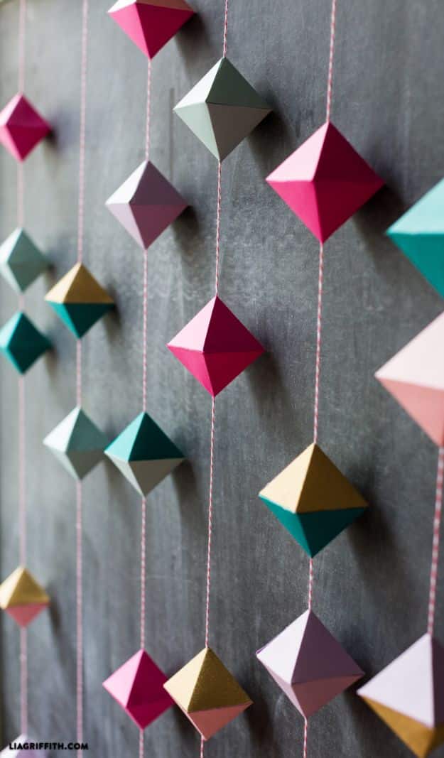 Paper Crafts DIY - DIY Paper Geode Garland - Papercraft Tutorials and Easy Projects for Make for Decoration and Gift IDeas - Origami, Paper Flowers, Heart Decoration, Scrapbook Notions, Wall Art, Christmas Cards, Step by Step Tutorials for Crafts Made From Papers #crafts