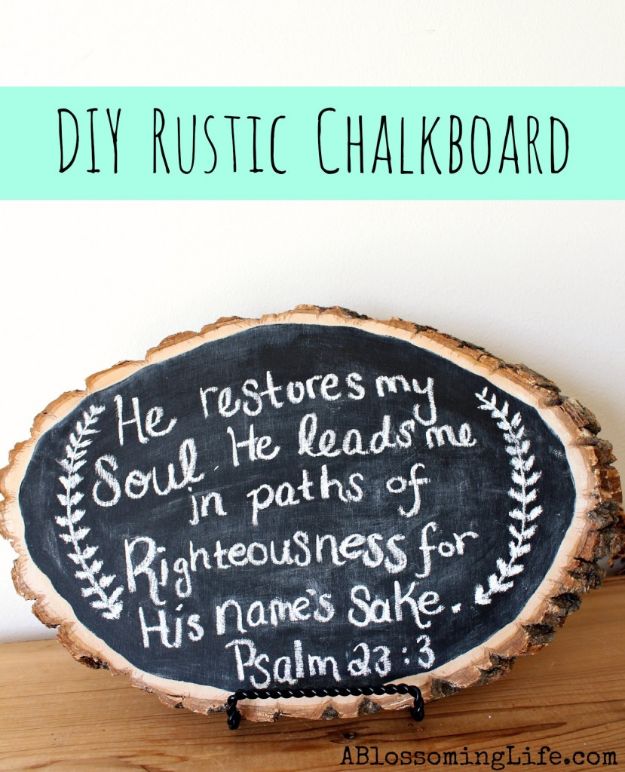DIY Home Decor On A Budget - DIY Rustic Wood Chalkboard - Cheap Home Decorations to Make From The Dollar Store and Dollar Tree - Inexpensive Budget Friendly Wall Art, Furniture, Table Accents, Rugs, Pillows, Bedding and Chairs - Candles, Crafts To Make for Your Bedroom, Pretty Signs and Art, Linens, Storage and Organizing Ideas for Apartments #diydecor #decoratingideas #cheaphomedecor