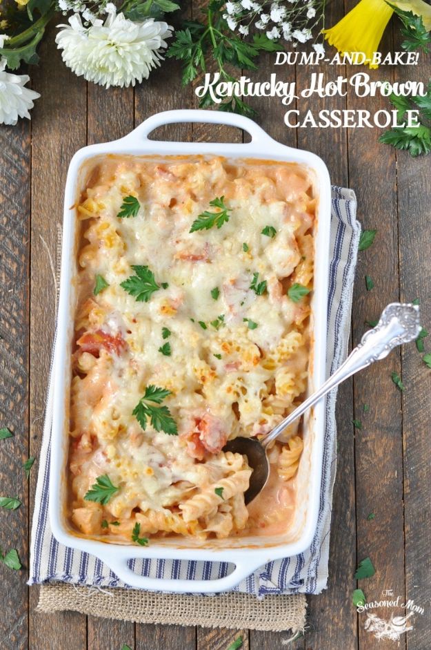 Best Casserole Recipes - Dump and Bake Kentucky Hot Brown Casserole - Healthy One Pan Meals Made With Chicken, Hamburger, Potato, Pasta Noodles and Vegetable - Quick Casseroles Kids Like - Breakfast, Lunch and Dinner Options - Mexican, Italian and Homestyle Favorites - Party Foods for A Crowd and Potluck Dishes #recipes #casseroles