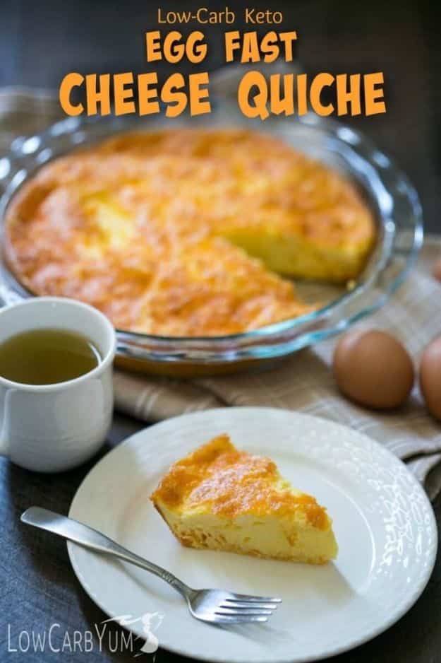 Keto Breakfast Recipes - Egg and Cheese Quiche - Low Carb Breakfasts and Morning Meals for the Ketogenic Diet - Low Carbohydrate Foods on the Go - Easy Crockpot Recipes and Casserole - Muffins and Pancakes, Shake and Smoothie, Ideas With No Eggs #keto