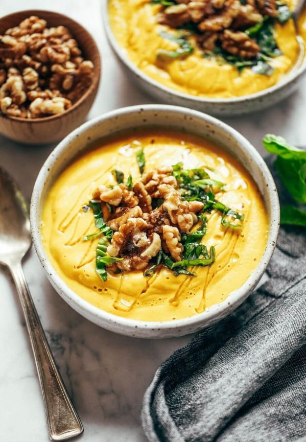 Soup Recipes - Golden Turmeric Vegetable Soup - Healthy Soups and Recipe Ideas - Easy Slow Cooker Dishes, Soup Recipe for Chicken, Sausage, With Ground Beef, Potato, Vegetarian, Mexican and Asian Varieties - Creamy Soups for Winter and Fall - Low Carb and Keto Meals - Quick Bean Soup and Copycat Recipes #soup #recipes 