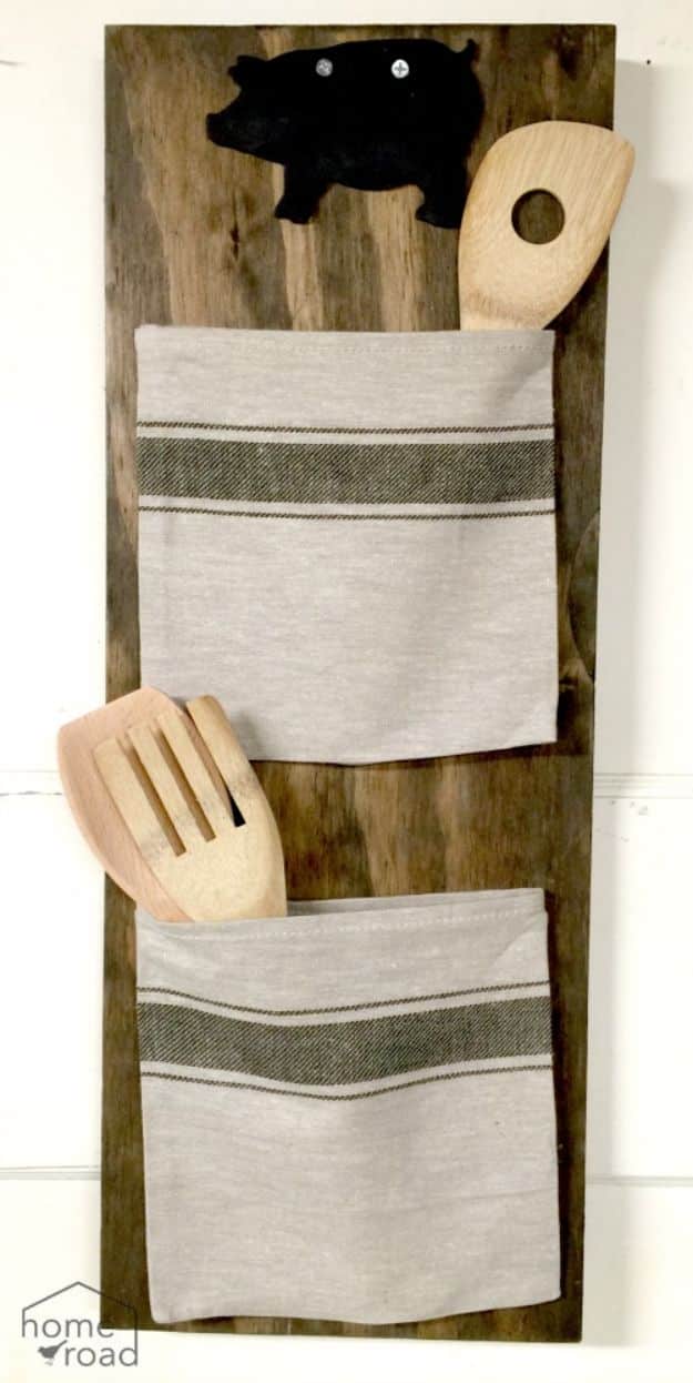 IKEA Hacks for Your Kitchen - Grain Sack Bag Organizer - DIY Furniture and Kitchen Accessories Made from IKEA - Kitchen Islands, Cabinets, Table, Pantry Organization, Storage, Shelves and Counter Solutions - Bar, Buffet and Entertaining Ideas - Easy Projects With Step by Step Tutorials and Instructions to Hack IKEA items #ikea #ikeahacks #diyhomedecor #diyideas #diykitchen