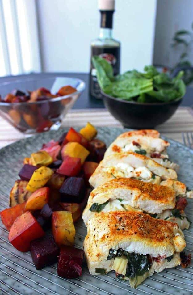 Easy Healthy Chicken Recipes - Healthy Stuffed Chicken Breast - Lunch and Dinner Ideas, Party Foods and Casseroles, Idea for the Grill and Salads- Chicken Breast, Baked, Roastedf and Grilled Chicken #recipes #healthy #chicken