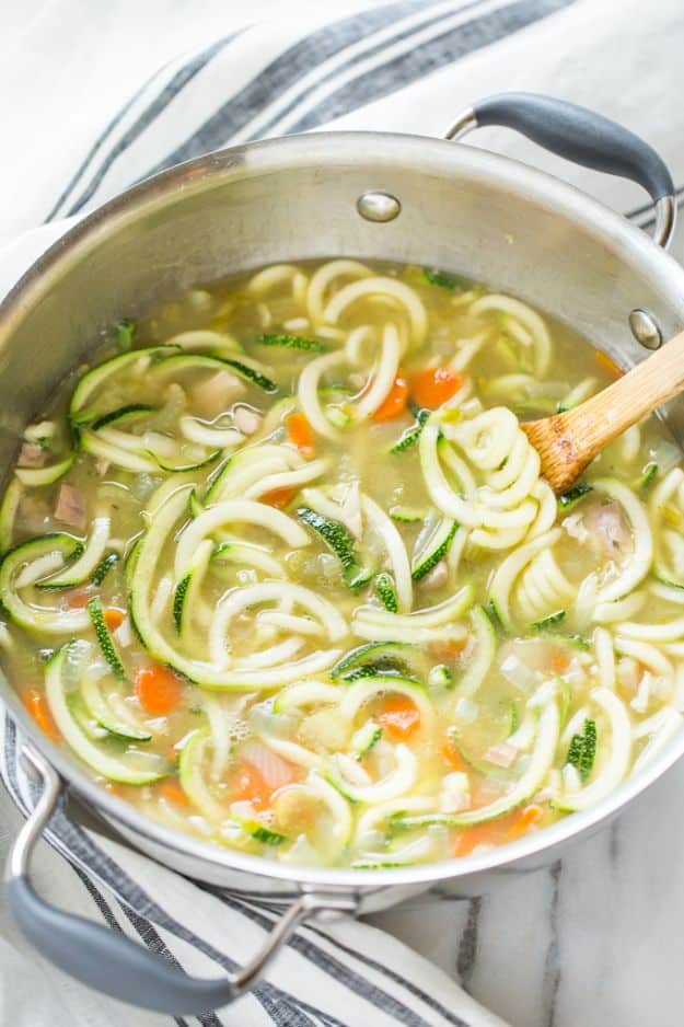 Veggie Noodle Recipes - Homemade Chicken Zucchini Noodle Soup - How to Cook With Veggie Noodles - Healthy Pasta Recipe Ideas - How to Make Veggie Noodles With Carrots and Zucchini - Vegan, Vegetarian , Keto and Low Carb Dishes for Your Diet - Meatballs, Chicken, Cheese, Asian Stir Fry, Salad and Raw Preparations #veggienoodles #recipes #keto #lowcarb #ketorecipes #veggies #healthyrecipes #veganrecipes 