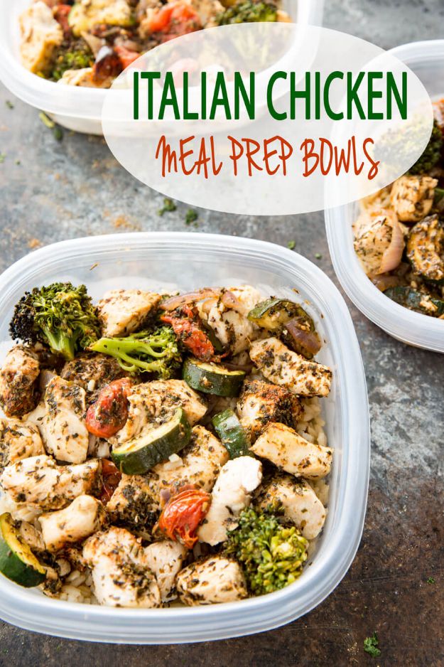Best Italian Recipes - Italian Chicken Meal Prep Bowls - Authentic and Traditional italian dishes For Dinner, Appetizers, and Easy Lunch - Pasta with Chicken, Lasagna, Noodles With Cheese, Healthy Recipe Ideas - Party Trays and Food For A Crowd - Fettucini, Spaghetti, Alfredo Sauce, Meatballs, Grilled Steak and Fish, Soup, Seafood, Vegetarian and Crockpot Versions #italian 
