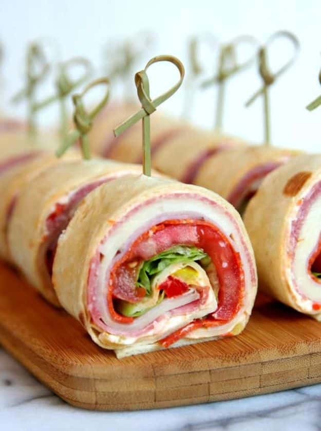 Best Italian Recipes - Italian Sandwich Roll-Ups - Authentic and Traditional italian dishes For Dinner, Appetizers, and Easy Lunch - Pasta with Chicken, Lasagna, Noodles With Cheese, Healthy Recipe Ideas - Party Trays and Food For A Crowd - Fettucini, Spaghetti, Alfredo Sauce, Meatballs, Grilled Steak and Fish, Soup, Seafood, Vegetarian and Crockpot Versions #italian 