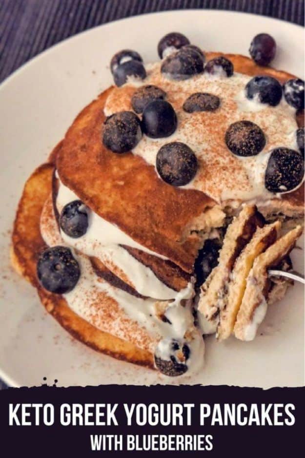 Keto Breakfast Recipes - Keto Greek Yogurt Pancakes - Low Carb Breakfasts and Morning Meals for the Ketogenic Diet - Low Carbohydrate Foods on the Go - Easy Crockpot Recipes and Casserole - Muffins and Pancakes, Shake and Smoothie, Ideas With No Eggs #keto