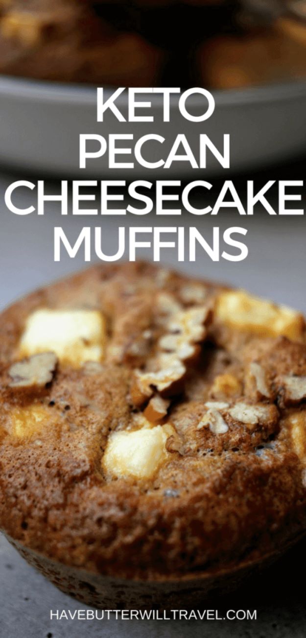 Keto Snacks - Keto Pecan Cheesecake Muffins - Keto Snack Recipes and Easy Low Carb Foods for the Ketogenic Diet On the Go #keto #ketodiet #ketorecipes