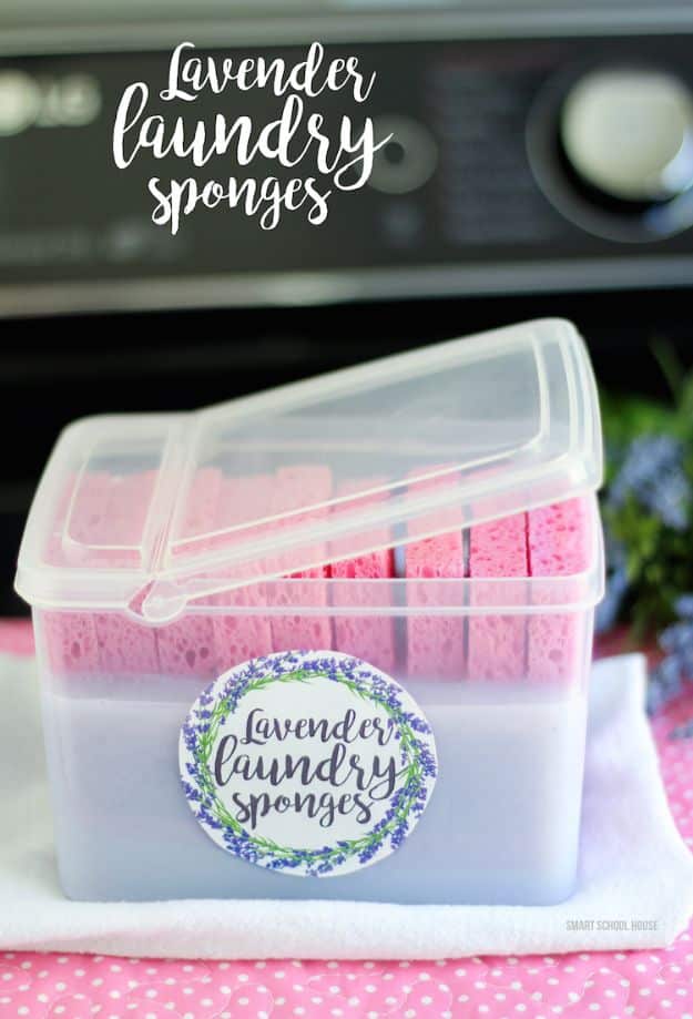 Laundry Hacks - Lavender Laundry Sponges - Cool Tips for Busy Moms and Laundry Lifehacks - Laundry Room Organizing Ideas, Storage and Makeover - Folding, Drying, Cleaning and Stain Removal Tips for Clothes - How to Remove Stains, Paint, Ink and Smells - Whitening Tricks and Solutions - DIY Products and Recipes for Clothing Soaps 