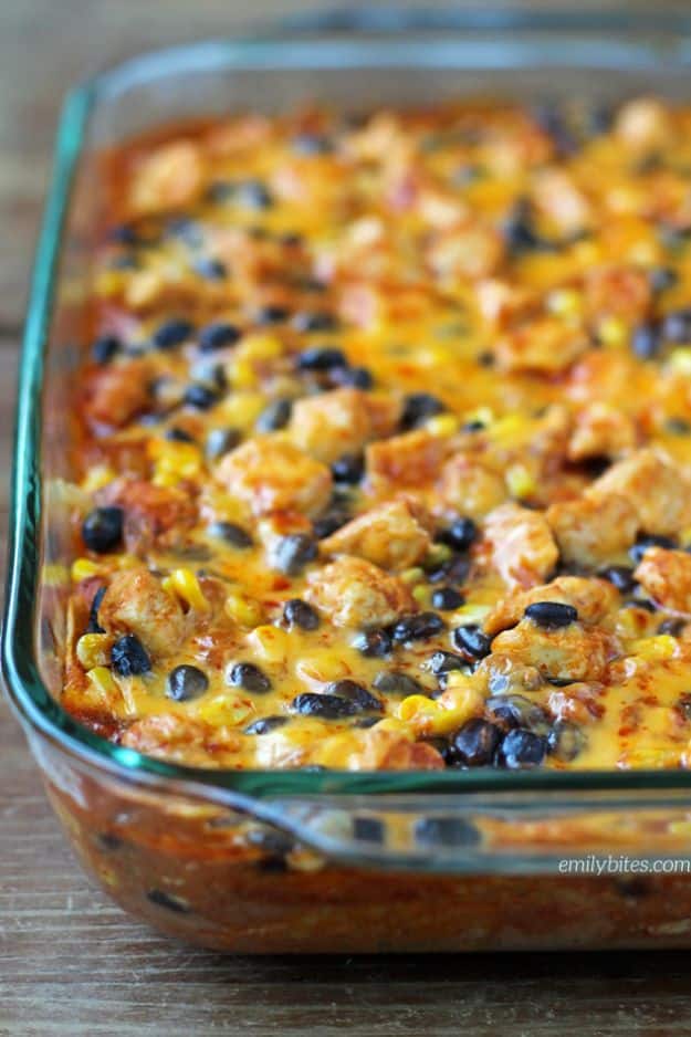 Enchiladas - Layered Chicken Enchilada Bake - Best Easy Enchilada Recipes and Enchilada Casserole With Chicken, Beef, Cheese, Shrimp, Turkey and Vegetarian - Healthy Salsa for Green Verdes, Sour Cream Enchiladas Mexicanas, White Sauce, Crockpot Ideas - Dinner, Lunch and Party Food Ideas to Feed A Group or Crowd #enchiladas #mexican #recipes