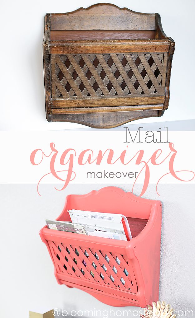 Thrift Store DIY Makeovers - Mail Organizer Makeover - Decor and Furniture With Upcycling Projects and Tutorials - Room Decor Ideas on A Budget - Crafts and Decor to Make and Sell - Before and After Photos - Farmhouse, Outdoor, Bedroom, Kitchen, Living Room and Dining Room Furniture http://diyjoy.com/thrift-store-makeovers