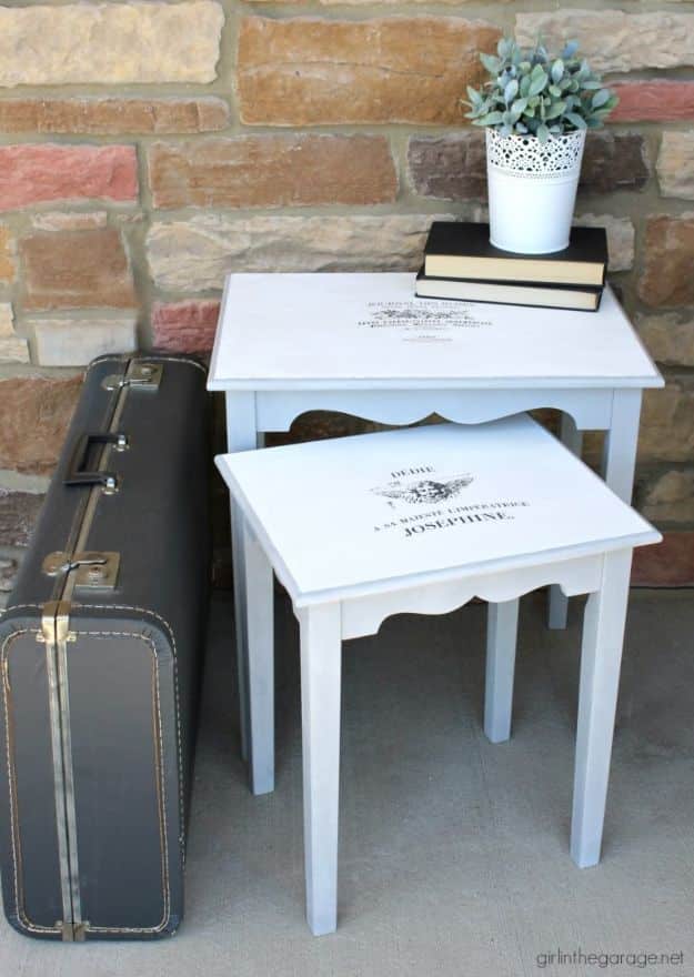 Thrift Store DIY Makeovers - Makeover For Thrifted Nesting Tables - Decor and Furniture With Upcycling Projects and Tutorials - Room Decor Ideas on A Budget - Crafts and Decor to Make and Sell - Before and After Photos - Farmhouse, Outdoor, Bedroom, Kitchen, Living Room and Dining Room Furniture http://diyjoy.com/thrift-store-makeovers