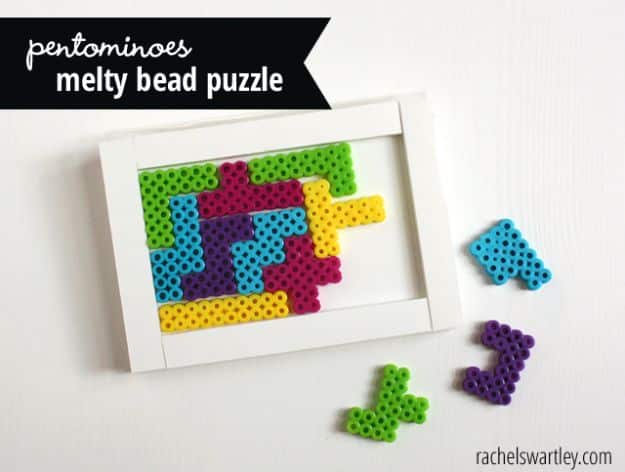 DIY perler bead crafts -Melty Bead Puzzle - Easy Crafts With Perler Beads - Cute Accessories and Homemade Decor That Make Creative DIY Gifts - Plastic Melted Beads Make Cool Art for Walls, Jewelry and Things To Make When You are Bored #diy #crafts